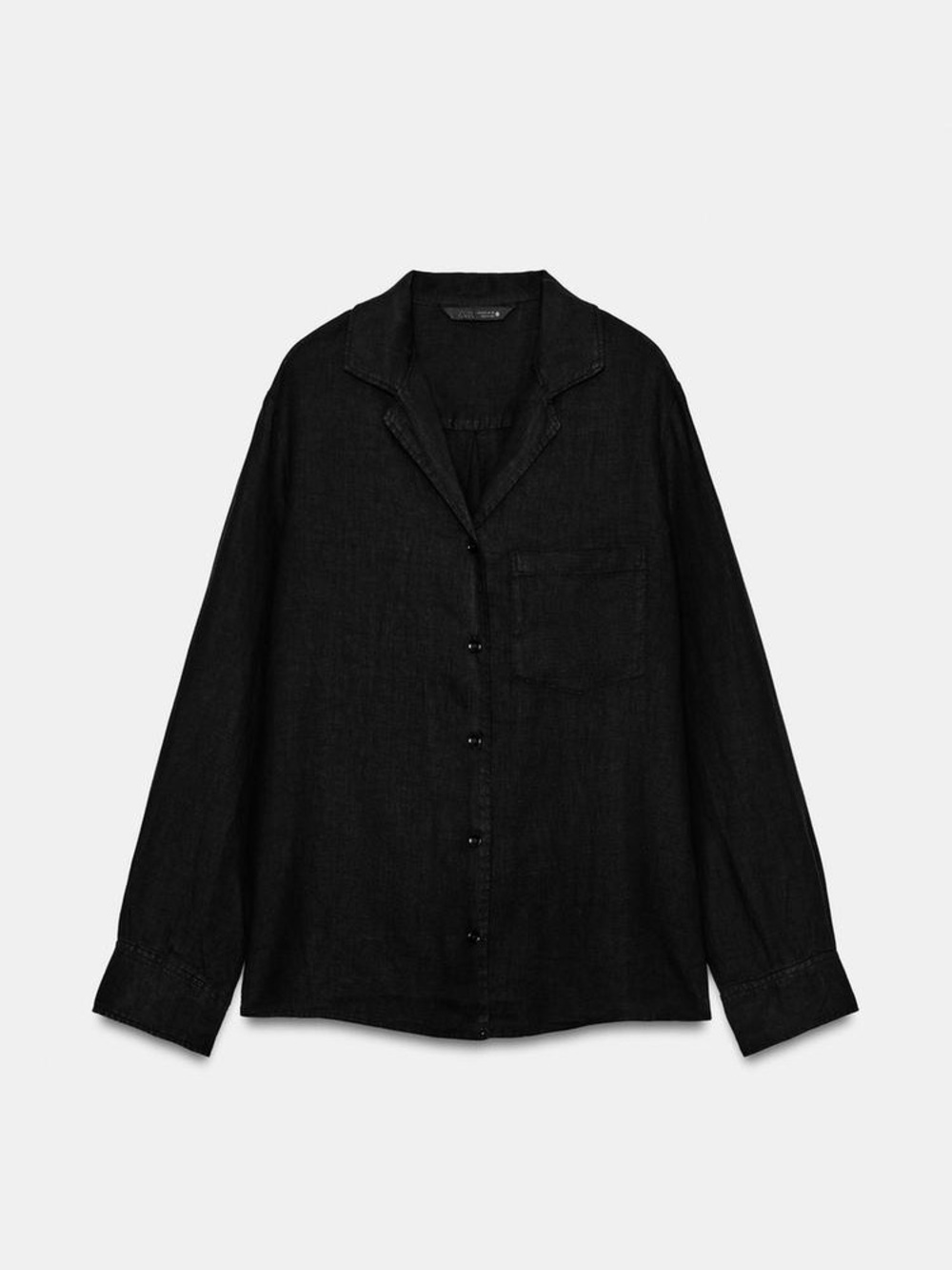 Zara Black Lightweight Button-Front Shirt Sz small